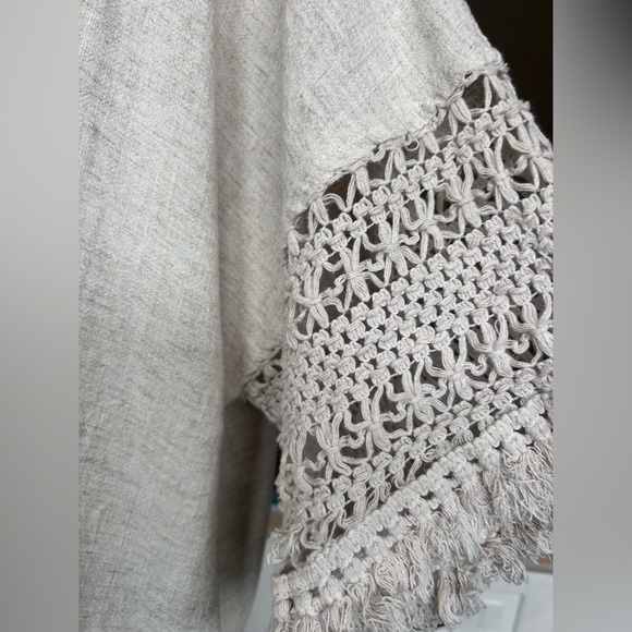 Umgee Women’s Boho Linen Blend Cardigan with Lace size Large - Picture 4 of 11